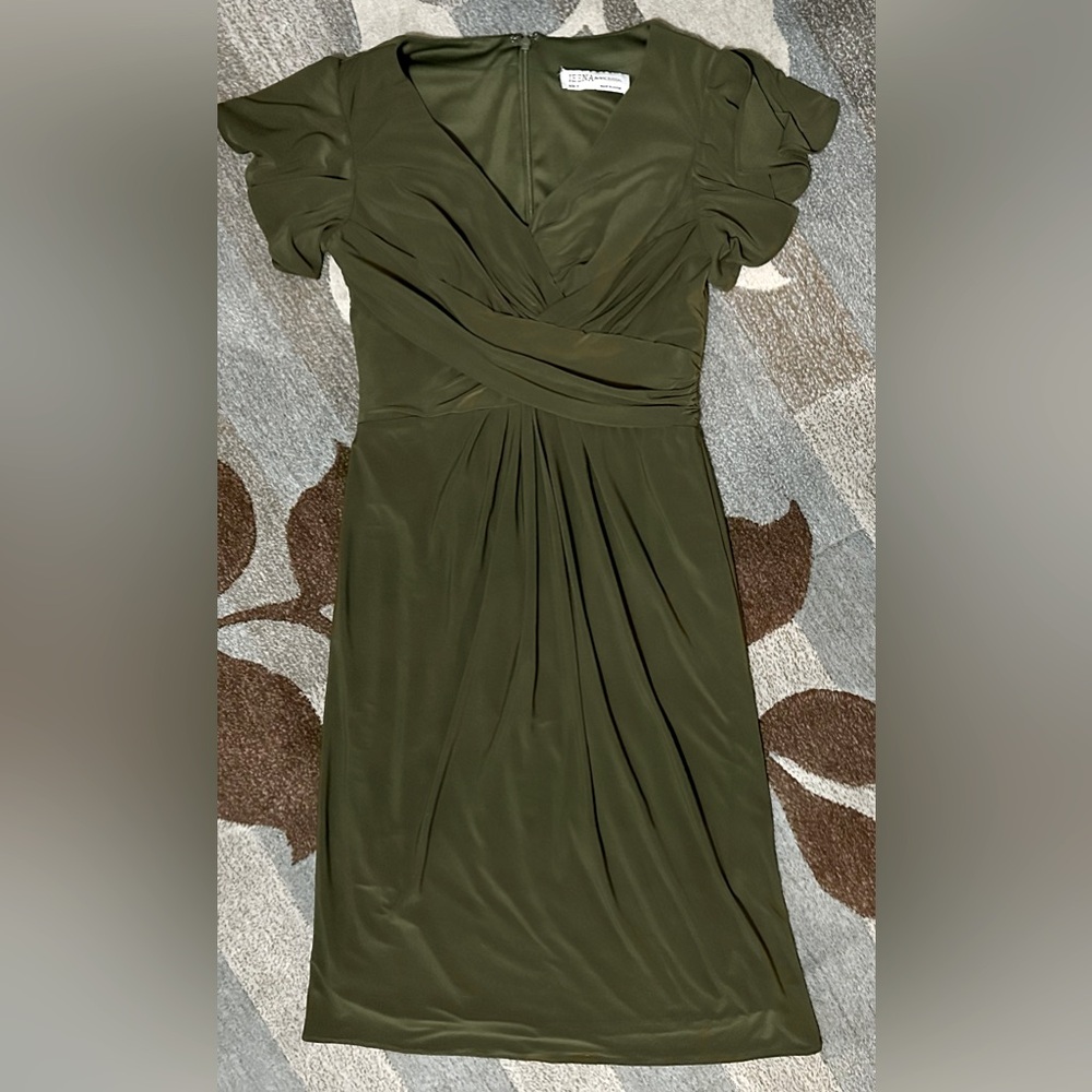 Ieena for MacDugall Jersey Semi-Formal Butterfly Sleeve A-line Midi Dress ZB6 - Picture 2 of 8